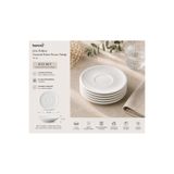 Bonnami Bonna Iris White Gourmet Kahve Fincanı Tabağı 6’lı Set / 12 cm Beyaz Porselen Minimal Kahve Yanı Sunum Tabağı