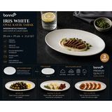 Bonnami Bonna Iris White Porselen Oval Kayık Tabak 25X19 cm - Modern Beyaz Kayık Servis, Salata ve Sunum Tabağı - 3 Adet