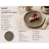 Bonnami Bonna Luca Kahve Gourmet Düz Tabak 17 cm - Porselen Modern Tatlı, Pasta ve Sunum Tabağı - 1 Adet Bonna Luca Kahve Gourmet Düz Tabak 17 cm