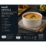 Bonnami Bonna Optiva Rölyefli Güveç Kabı 500 cc 14 cm - Isıya Dayanıklı Porselen Fırın ve Sunum Kabı - Beyaz - 1 Adet Bonna Optiva Rölyefli Güveç Kabı 500 cc 14 cm