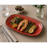 Bonnami Bonna Passion Gourmet 19 cm Porselen Kayık Tabak Servis Sunum Tabağı - 1 Adet 19 cm Kayık Tabak - Kırmızı