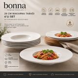 Bonnami Bonna Premium Porselen 6 Adet 28 cm Makarna ve Risotto Sunum Tabağı Seti - 1 Adet Bonna Premium Porselen 6 Adet 28 cm Makarna ve Risotto Sunum Tabağı Seti - Beyaz
