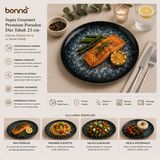 Bonnami Bonna Sepia Gourmet Premium Porselen Düz Tabak 23 cm - Eskitme Dokulu Servis ve Yemek Tabağı - 1 Adet Bonna Sepia Gourmet Premium Porselen Düz Tabak 23 cm - Lacivert