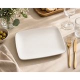Bonnami Cosmos Moove Premium Porselen Dikdörtgen Servis Tabağı 36X25 cm - Modern Şık Beyaz Sunum Tabağı - 1 Adet Premium Cosmos Moove
