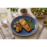 Bonnami Dusk Gourmet Düz Tabak 23 cm Porselen Servis Yemek Sunum Tabağı - 1 Adet Dusk Gourmet Düz Tabak 23 cm - Mavi - Beyaz