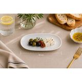 Bonnami Iris Gourmet Premium Porselen Oval Kayık Tabak 15X8.5 cm - Modern Şık Meze ve Sos Sunum Tabağı - 1 Adet Iris Gourmet Premium - Mavi - Beyaz