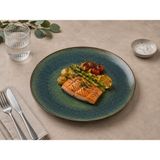 Bonnami Mar Gourmet Düz Tabak 30 cm Porselen Servis Tabağı Büyük Boy - 1 Adet Mar Gourmet Düz Tabak 30 cm - Yeşil - Mavi