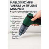 BONNİA STORE Şarjlı Air Blower Araç Süpürgesi – Kablosuz Mini Vakum ve Üfleme Makinesi