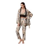 bonnie & clyde Kadın 3 Lü Saten Baskılı Pijama Takım 3C0T0N21 BASKILI L