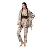 bonnie & clyde Kadın 3 Lü Saten Baskılı Pijama Takım 3C0T0N21 BASKILI XL