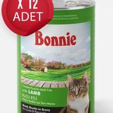 Bonnie Kuzu Etli Sos İçinde Et Parçacıklı Kedi Konservesi 400G X 12 Adet