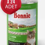 Bonnie Kuzu Etli Sos İçinde Et Parçacıklı Kedi Konservesi 400G X 24 Adet