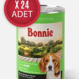 Bonnie Kuzu Etli Sos İçinde Et Parçacıklı Köpek Konservesi 400g x 24 Adet