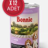 Bonnie Kuzu Etli Sos İçinde Et Parçacıklı Yavru Köpek Konservesi 400g x 12 Adet