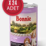 Bonnie Kuzu Etli Sos İçinde Et Parçacıklı Yavru Köpek Konservesi 400g x 24 Adet