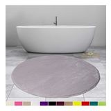 Bonny Home 100x100 CM Elite Gri Yuvarlak Peluş Kaymaz Taban Pufidik Banyo Halısı