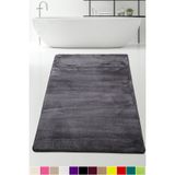 Bonny Home 120x180 cm Elite Antrasit Peluş Kaymaz Tabanlı Pufidik Banyo Halısı