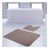 Bonny Home 2'li Düz Vizon Unicolor Kaymaz Klozet ve Banyo Halısı