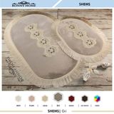 Bonny Home 2'li Gri Shems Dantelli ve Saçaklı Klozet ve Banyo Halısı