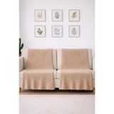 Bonny Home 2'li Kahve Kaymaz Tabanlı Koltuk Örtüsü Kabartmalı Çok Amaçlı Parlak Çekyat Örtüsü Otera - 180 x 210 cm