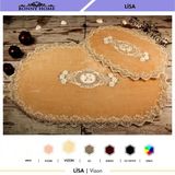 Bonny Home 2'li Lisa Vizon Dantelli Çeyizlik Klozet ve Banyo Halısı