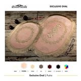 Bonny Home 2'li Pudra Exclusive Oval Püsküllü Banyo Halısı