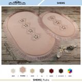 Bonny Home 2'li Pudra Shems Dantelli ve Saçaklı Klozet ve Banyo Halısı