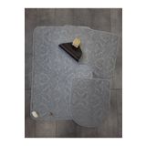 Bonny Home 3’lü Gri Ultrasoft Desenli Klozet Takımı Banyo Halısı Paspas Seti