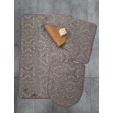 Bonny Home 3’Lu Kapucino Ultrasoft Desenli Klozet Takimi Banyo Halisi Paspas Seti