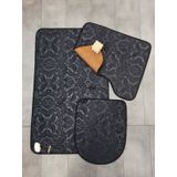 Bonny Home 3’Lu Siyah Ultrasoft Desenli Klozet Takimi Banyo Halisi Paspas Seti