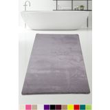 Bonny Home 80x150 cm Elite Gri Peluş Kaymaz Tabanlı Pufidik Banyo Halısı