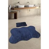 Bonny Home Anatolia 2'li Banyo Paspası Seti, 80x140 50x70 cm, Lacivert, Kaymaz Tabanlı Klozet Takımı