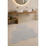 Bonny Home Anatolia Gri 2'li 80x140 + 50x70 Cm Büyük Ebat Banyo Paspası Seti Klozet Takımı