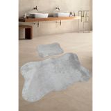 Bonny Home Anatolia Gri 2'li Banyo Paspası Seti, 80x140 + 50x70 cm, Klozet Takımı
