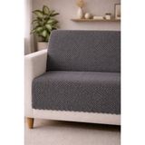 Bonny Home Antrasit Kaymaz Tabanlı Koltuk Örtüsü Kabartmalı Çok Amaçlı Parlak Çekyat Örtüsü Tekli Otera - 180 x 210 cm