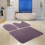 Bonny Home Arora Mor 3lü Banyo Halısı Paspası Seti Kaymaz Tabanlı Klozet Takımı