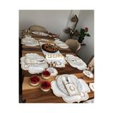 Bonny Home Başak Krem Gold 12 Kişilik 37 Parça Masa Örtüsü Seti, Başak12K37PrçMö
