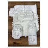 Bonny Home Başak Krem Gümüş Masa Örtüsü, Amerikanrunnersetderimasa örtüsü