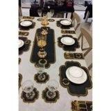 Bonny Home Başak Siyah Gold Masa Örtüsü, Amerikanrunnersetderimasa örtüsü