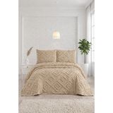 Bonny Home Bej 3 Parça Çift Kişilik Bohem Pike Takımı Mevsimlik 240X250 Yatak Örtüsü Seti Zetian