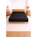 Bonny Home Bessy Penye Fitted Lastikli Çarşaf %100 Pamuk Kumaş Tek|çift Kişilik| Battal King Size - Siyah