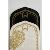 Bonny Home Beyza Siyah Krem Kadife 2'li Çift Kalpli Nakışlı Seccade, 115 x 63 cm, Süngerli