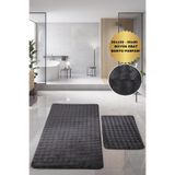 Bonny Home Bubble Antrasit 2'li Banyo Paspas Seti, 80x150-50x80 cm, Kaymaz Tabanlı, Yıkanabilir