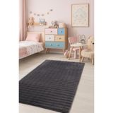 Bonny Home Bubble Antrasit Çocuk Odası Halısı, 100x200 cm, Makinede Yıkanabilir, Kaymaz Tabanlı