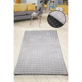 Bonny Home Bubble Gri Peluş Yolluk, 80x700 cm, Makinede Yıkanabilir, Kaymaz Tabanlı