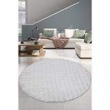 Bonny Home Bubble Gri Yuvarlak Mutfak Halısı, 100x100 cm, Yıkanabilir, Kaymaz Tabanlı, Peluş
