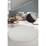 Bonny Home Bubble Krem Yuvarlak Mutfak Halısı, 100x100 cm, Yıkanabilir, Kaymaz Tabanlı, Peluş