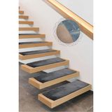 Bonny Home Comfort Antrasit (5 Adet) Merdiven Halısı Pufidik Peluş Kaymaz Deri Tabanlı Basamak Paspası - 25 x 80 cm
