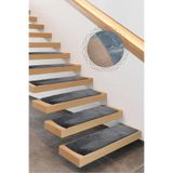 Bonny Home Comfort Antrasit Merdiven Halısı, 5 Adet, 80x25 cm, Peluş, Kaymaz Deri Tabanlı