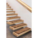 Bonny Home Comfort Kahve Merdiven Halısı, 5 Adet, 80x25 cm, Peluş Kaymaz Deri Tabanlı Basamak Paspası